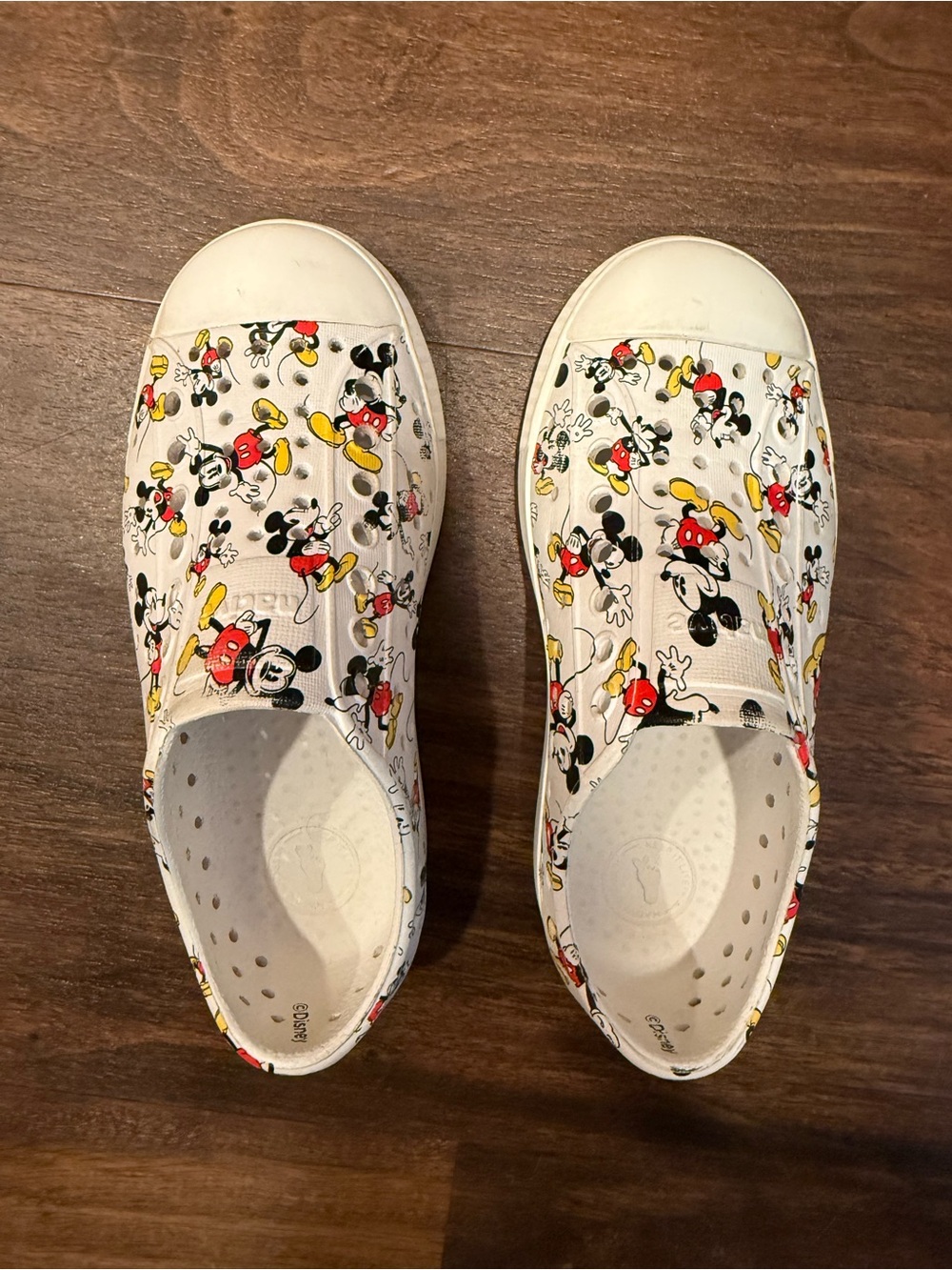 Native Kids Shoes with Mickey Mouse Print - Size 11
